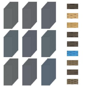 Jexnovashop-81 Pi&egrave;ces Papier De Verre, 23 X 9.3 Cmpapier Abrasif, Papier Poncage A L'eau Et Sec 400 600 800 1000 1200 1500 2000 2500 3000 Grain, Pour Polir Le M&eacute;tal Le Bois Les Voiture, Pierre, Verni - Neuf