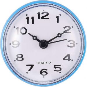 Horloge murale étanche pour intérieur et extérieur, 1 pièce, horloge ronde à quartz de qualité, à piles, pour extérieur/piscine/terrasse/maison - Bleu - Neuf