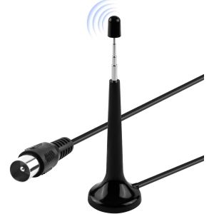 Antenne Radio Fm Dab Pour Syst&egrave;me Hifi Int&eacute;rieur T&eacute;lescopique Freeview Antenne Tv Avec Base Magn&eacute;tique C&acirc;ble Portable 3 M&egrave;tres R&eacute;ception Am&eacute;lior&eacute;e Pour Tuners Amplificateurs St&eacute;r&eacute;o Syst&egrave;mes Home - Neuf