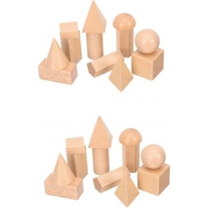 ChenQuanSarl-24Pièces Blocs Géométriques Bois Pour Garçon Fille Solides Géométriques Outils Apprentis Mathématique Pour École Primaire Et Maternelle - Neuf