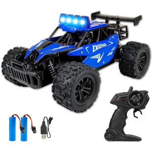 Rc Voiture,1:16 Voiture Ttélécommandée Tout Terrain,Voiture Rc Avec Lumière Led Quadrichromique,Étanche Tout Terrain Buggy,High Speed Rc Truggy,Jouet Pour Enfants De Plus De 6 Ans - Neuf