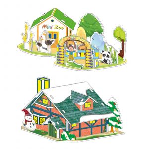 Castle House Jigsaw Self Assembly Papier &Eacute;ducatif 3d Puzzle De Blocs De Construction Cr&eacute;atifs Pour Children_7 - Neuf