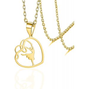 Kal-Collier Ballerine Ballet Cadeaux Pour Filles Femmes Dainty Dance Recital Ballet Coeur Pendentif Bijoux Pour Fille Maman - Neuf