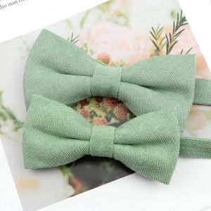 Ensemble De Noeuds Papillon Parent-Enfant En Daim Super Doux Pour Hommes Macarons Couleur Unie Design Classique Mignon Papillon Rouge Vert Bleu Rose Cravate--Set 6 - Neuf