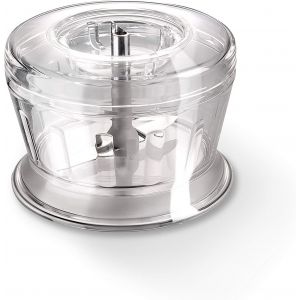 NouvelHorizonstore-Hachoir pour Tous Les mixeurs plongeants de Moins de 250 W, Embout Hachoir pour moudre, Couteau &agrave; bilame en INOX, Transparent - Neuf