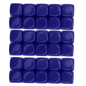 30PCS 16MM Blank Dice Set En Plastique Arrondi 6 Face D&eacute;s Cubes Pour Jeu F&ecirc;te Fun DIY Autocollant Math&eacute;matiques Enseignement Bleu - Neuf