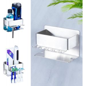 Nsiecd-Porte Brosse &Agrave; Dents Mural, Support Brosse A Dent Electrique, Support Brosse A Dent Rangement, Pot Brosse &Agrave; Dent Salle De Bain, Support Brossette, Support De Dentifrice (Argent&eacute;) - Neuf