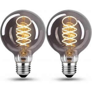 Cheng-Ampoule Vintage Edison E27, Ampoule Vintage Dimmable E27 4w G80 E27 Led Blanc Chaud, Ampoule E27 Vintage Edison Led E27 Id&eacute;al Pour L'&eacute;clairage Nostalgique Et R&eacute;tro - Gris Fum&eacute; - 2 Pi&egrave;ces&iquest;G80 Yh - Neuf