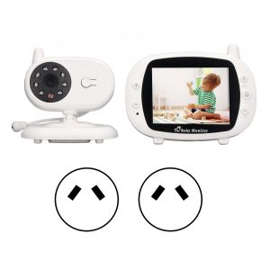 Babyphone video sans fil 3,5 pouces, conversation bidirectionnelle, berceuse, vision nocturne, camera de securite pour bebe, prise 100-240 V (AU) - Neuf