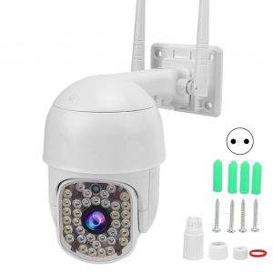 Camera IP WiFi sans fil 2 pouces 1080p HD, detection de mouvement, interphone vocal, vision nocturne, etanche, pour systeme de securite domestique, prise UE 110-240 V - Neuf