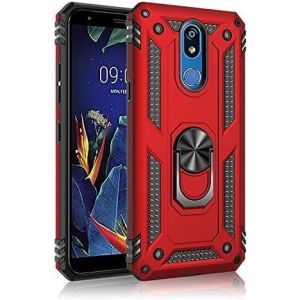 Kal-Coque Lg K40, Coque Lg K40, Etui Housse De Protection Antichoc Durable Résistante 2 En 1 Hybride Pc Robuste + Tpu Souple Pour Lg K40 + Verre Trempé Lg K40 - Rouge - Neuf