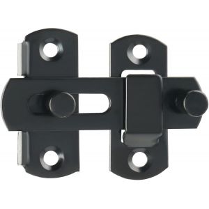 KALANKA-Verrou Porte Coulissante Serrure Volet Loquet Porte Verrou Portail à Bascule Boulon avec Vis pour Porte, Fenêtre, Placard et Jardin, Finition Noir Mat en Acier Inoxydable, EMS9003-B - Neuf