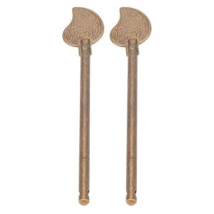 2 pcs porte loquet goupille de verrouillage 11cm feuille forme en laiton style rétro armoire clé pêne de verrouillage - Neuf