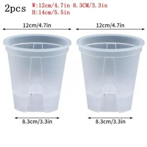 Pot De Fleurs De Stockage D'eau,Bassin Transparent Pour Bonsa&iuml;,Pot Pour Plantes,Orchid&eacute;e Papillon,Pot Hydroponique Respirant,Bassin Paresseux Auto-Absorbant.2pcs - Neuf