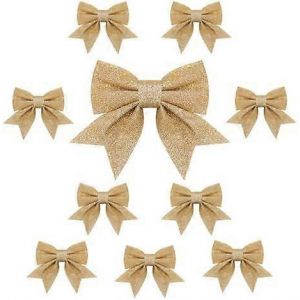10PCS de No&euml;l Arc D&eacute;corations, Paillettes Or n?ud papillon pour les Arbres de No&euml;l, de No&euml;l, Ornements pour la Maison du Parti 6.7 - Neuf