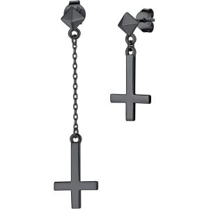 Boucles D'oreilles Croix Hommes Hommes Argent Sterling 925 Asym&eacute;trique Stud Boucles D'oreilles Pendentif Boucle D'oreille Hommes Croix De Saint-Pierre Boucles D'oreilles Pour Femmes Filles - Neuf