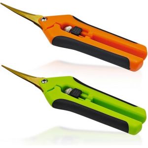 2 Pi&egrave;ces Secateur de jardin &agrave; Main avec lames courbes rev&ecirc;tues de titane, Ciseaux Jardinage, S&eacute;cateur jardin pour fleurs roses fruits plantes cl&ocirc;tures, Outillage de jardin - Neuf