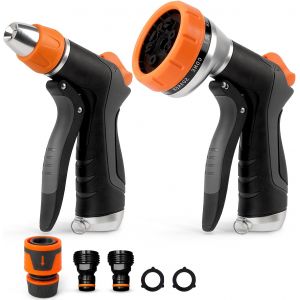 Ulteronixshop-2Pcs Pistolet d'arrosage: Pistolet Haute Pression avec 10 Modes & 2 Modes d'Arrosage, Pulv&eacute;risateur Multifonctionnel pour le Lavage des Voitures, les Jardin, les Animaux Domestique, les - Neuf