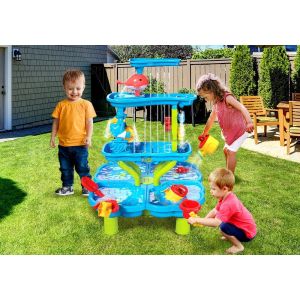 Table De Jeu Avec Bac À Sable En Cascade Et Jouets Pour S'amuser En Plein Air - Neuf