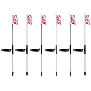 Hjlian Lampe Led Solaire Pour Jardin, Pelouse, Paysage, Decoration De Noel (Drapeau Britannique) - Neuf