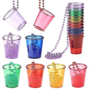 Vente Chaude-12cps Collier De Verre De Vin Pour Oktoberfest Carnaval Cadeau De Demoiselle D'honneur Cr&eacute;ative Couleur M&eacute;lang&eacute;e Avec Cha&icirc;ne De Perles Nouveau - Neuf