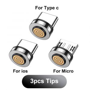 Câble Magnétique De Type C 7 Broches 5a,Pour Xiaomi Poco Redmi,Fil De Charge Rapide Pour Iphone Ipad Samsung,Cordon De Données Micro Usb-1m-3pcs Tips - Neuf