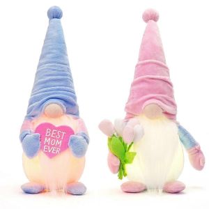 Cadeaux D'anniversaire De F&ecirc;te Des M&egrave;res Gnomes D&eacute;corations Pour La Maison, 2pcs &Eacute;clair&eacute; Tulipe Gnomes En Peluche D&eacute;coration Int&eacute;rieur Pour Maman Cadeaux - Neuf