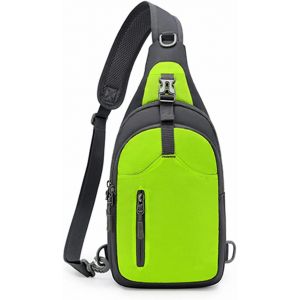 nzqaf-Sacoche Homme Bandouliere, Sac de Poitrine Sacoche Bandoulière avec Multi-Compartiments Léger Casual Sling Bag pour Homme et Femme pour Randonnée Cyclisme Voyage Camping (vert) - Neuf