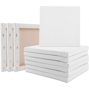 Meimie-Lot De 12 Petites Toiles Avec Châssis De 20 X 20 Cm-100 % Coton-Pour Peinture Acrylique Et Peinture À L'huile Ainsi Que Pour Esquisser Et Dessiner - Neuf