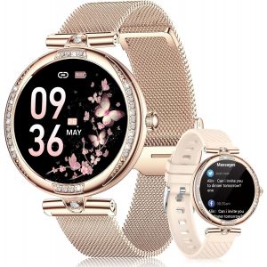 Montre Connect&eacute;e Femme, Contr&ocirc;le par &Eacute;cran Tactile AMOLED HD Montre Connect&eacute;e Femme Sport, IP68 Montre Connect&eacute;e Femme Waterproof, avec Sant&eacute; des Femmes/Appel Bluetooth/Calories, Android iOS - Neuf