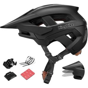 Casque De Vtt Avec Support Pour Camera D Action Nta-8776 Pour E-Bike, Casque De Velo De Montagne Pour Hommes Et Femmes, Visiere A 3 Niveaux Et Ajustement Reglable - Neuf