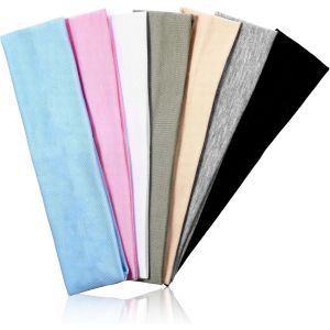 Lot De 7 Bandeaux De Sport Pour Femme - Bandeau &Eacute;lastique En Coton Doux Absorbant La Transpiration - Pour Le Sport, Le Yoga, Le Fitness - Accessoires De Cheveux - Neuf