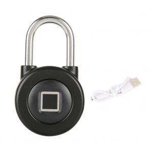 Cadenas intelligent rechargeable Bluetooth avec application pour telephone portable, empreinte digitale, USB, etanche IP65, noir - Neuf