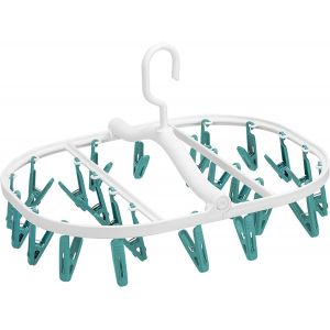 MDY-Haute Qualité Etendoir Chaussette Pliable, Tourniquet à Chaussettes avec 24 Pinces pour Chaussettes,Lingeries,Cravate,Chapeaux, Pieuvre Pince à Linge Pliant, Etendoir sous Vêtement - Neuf