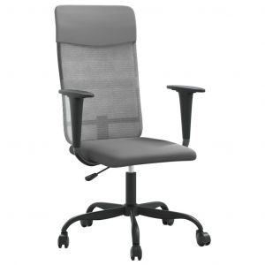 Chaise fauteuil si&egrave;ge de bureau informatique &eacute;tude r&eacute;glable en hauteur gris Helloshop26 02_0024067 - Neuf