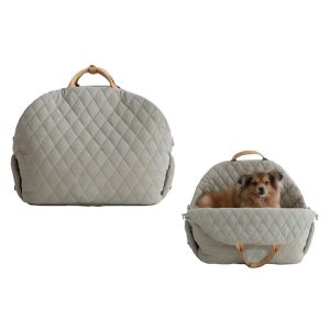 Rehausseur De Si&egrave;ge Auto Pour Chien De Petite Taille Avec Sangle R&eacute;glable - Gris - Neuf