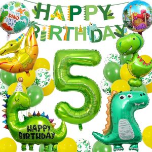 ChicSlick-Decoration Anniversaire Dinosaure 5 Ans, Deco Anniversaire Dinosaure, Decoration Anniversaire Enfant, Ballon Anniversaire 5 Ans, Ballon Dinosaure Pour Decoration Anniversaire Garco[X1184] - Neuf
