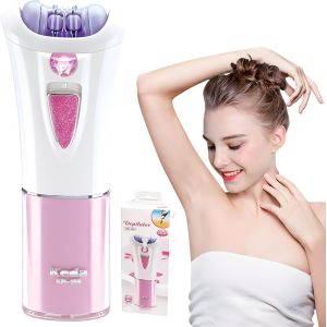 Checarzhn--No1-Épilateur Électrique Femme, Épilateur Facial Électrique Avec Lumière Led, Pour Le Vi , Le Corps, Les Aisselles, Le Bikini, Les Jambes, Fonctionnant Sur Piles (Piles Non Incluses). - Neuf