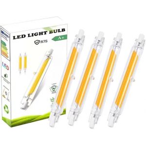 Kal-Ampoule R7s Led 78mm 10w Dimmable, Blanc Froid 6000k 1000lm, R7s 10w Cob Led Équivalent Lampe Halogène R7s J118 80w 100w, 360 Degrés Dimmable,Sans Scintillement, Lot De 4 - Neuf