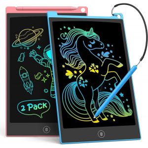 ERYI-Lot De 2 Tablettes D'Écriture Lcd De 25,4 Cm, Tableau À Gribouiller Coloré Pour Enfants, Bloc De Dessin Effaçable Et Réutilisable, Outil D'Apprentissage Pour Garçons Et Filles De 3 À 6 An(Bleu + - Neuf