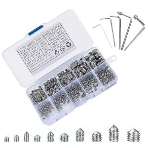 CHECARZHN--NO1-290 Pièces Vis Sans Tête Hexagonale Acier Inoxydable Allen Vis Pointeau Vis Pointe Conique Kit De Vis À Six Pans Creux Pour Poignées De Porte Garage - Neuf