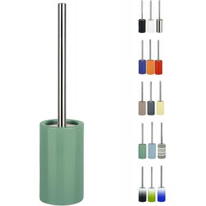 Brosse WC Porte-Balai Toilette Pot à Balai u201eTubeu201c Ensemble WC à Poser en Céramique et Acier Inoxydable Vert - Neuf