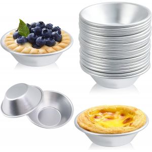 Moule Pasteis De Nata,25 Pi&egrave;ces Moules &Agrave; Tarte Aux ?ufs,Mini Moule &Agrave; Tarte,Les Moules De Cuisson Sont Antiadh&eacute;sifs Et S,Parfaitement Adapt&eacute;s Pour La Cuisson De - Neuf