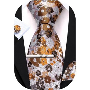 CAUC-Cravates pour homme en soie, couleur unie, mouchoir et boutons de manchette pour f&ecirc;te de mariage - Neuf