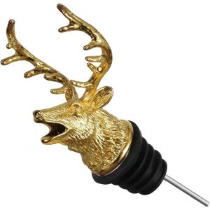 Checarzhn--No1-Becs Verseurs Pour Bouteilles, Verseur Tete De Cerf Animal, Bouchon De Vin De Tête De Cerf, Cadeaux D'anniversaire Pour Hommes, Père, Chasseur (Or) - Neuf