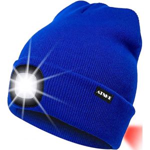 8led Bonnet Lumineux En Tricot, Capuchon De Lampe-Phare Rechargeable Usb Et Lampe De Signalisation Étanche Ultra-Brillante Et Feu Clignotant Rouge - Neuf