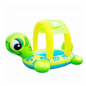 Adorable bouée de natation gonflable pour enfants en forme de tortue - Flotteur sûr et amusant pour les tout-petits - Parfait pour les aventures à la piscine et à la plage ! - Neuf