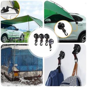 4pcs Ventouse Avec Anneau En D Crochets Rotatifs &Agrave; 360 &deg; Pour Auvent-Rouge - Neuf