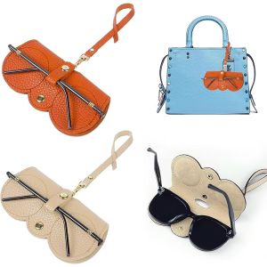 CAUC-Spida Mount Sac &agrave; Lunettes de Soleil en Cuir Souple, 2 pi&egrave;ces &eacute;tui &agrave; Lunettes en Cuir Souple Portable, Pochette pour Lunettes de Soleil, Rangement de Lunettes pour Femmes Hommes - Neuf