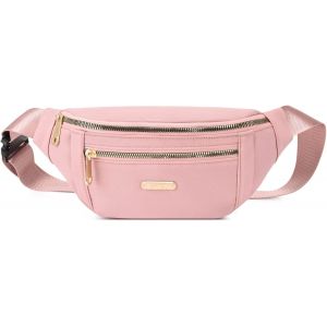 SJZG-Sac Banane Tendance Rose Layette Pour Homme Et Femme, Sac Banane Avec Ceinture R&eacute;glable, Grande Capacit&eacute; Pour Voyage, Randonn&eacute;e, Cyclisme, Entra&icirc;nement, D&eacute;contract&eacute; (Rose Layette) - Neuf